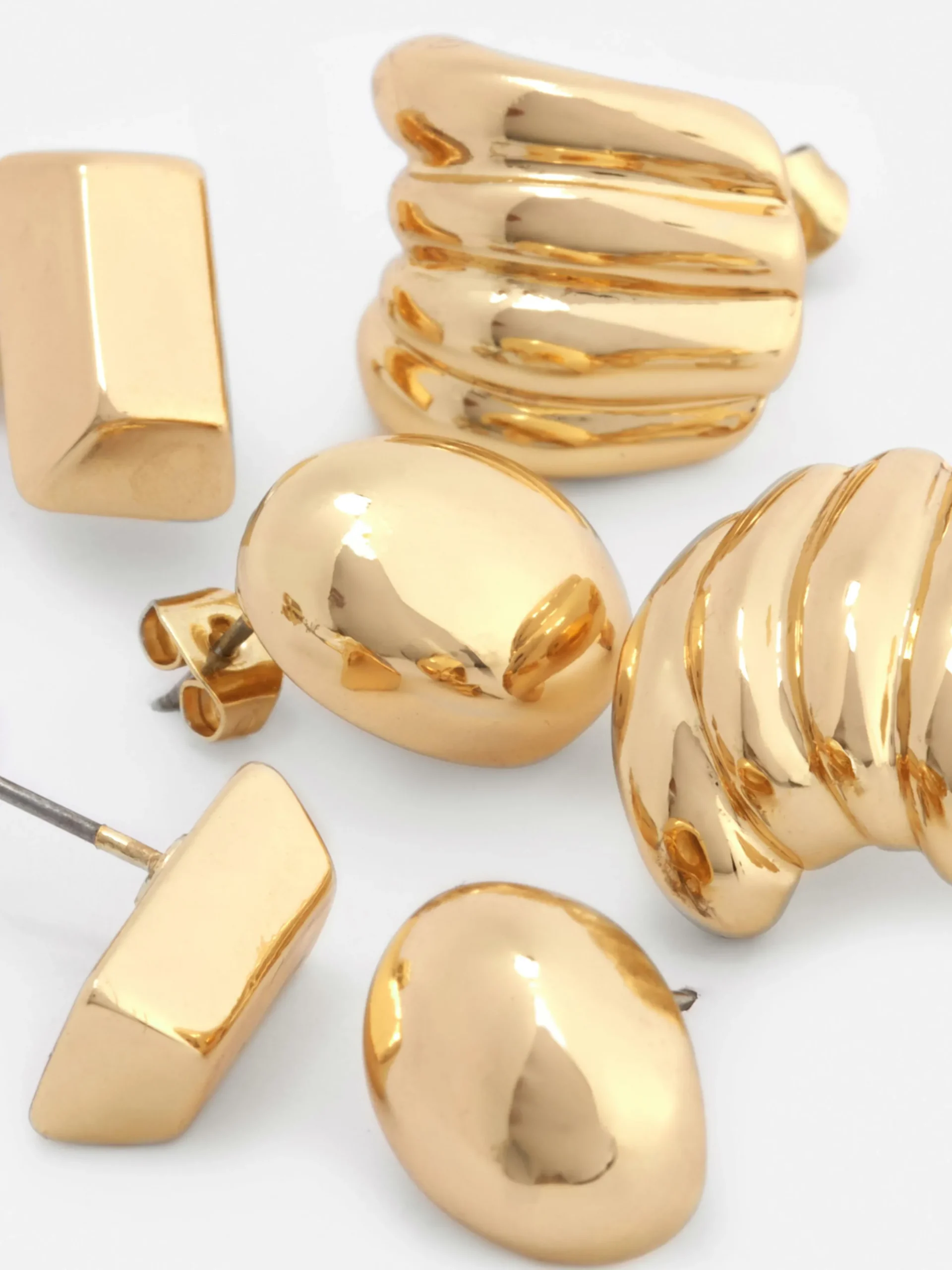 Ohrstecker Mit Skulpturalem Design, 3er-Pack