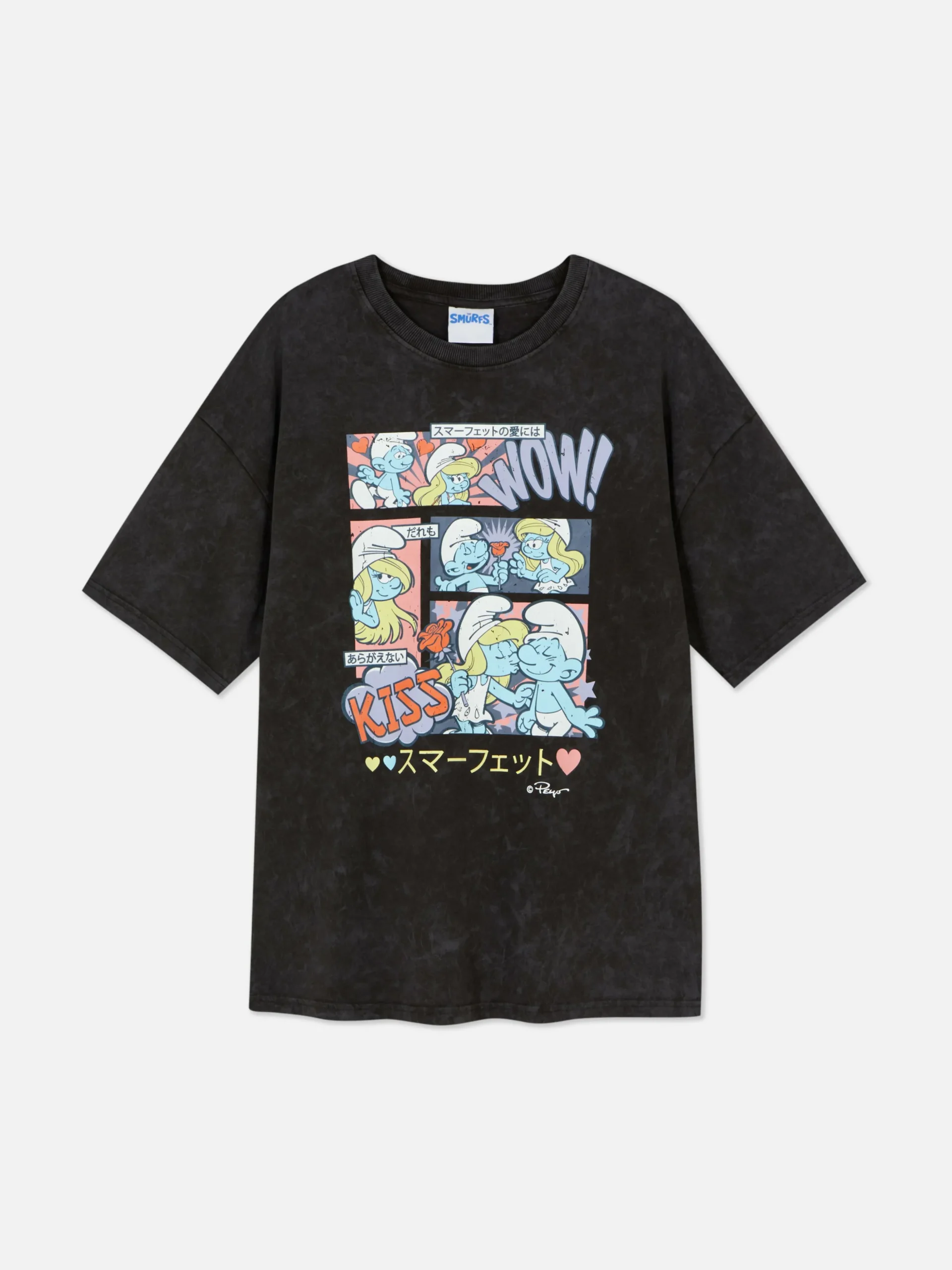 Oversized-T-Shirt Mit „Die Schlümpfe“ Comic-Print