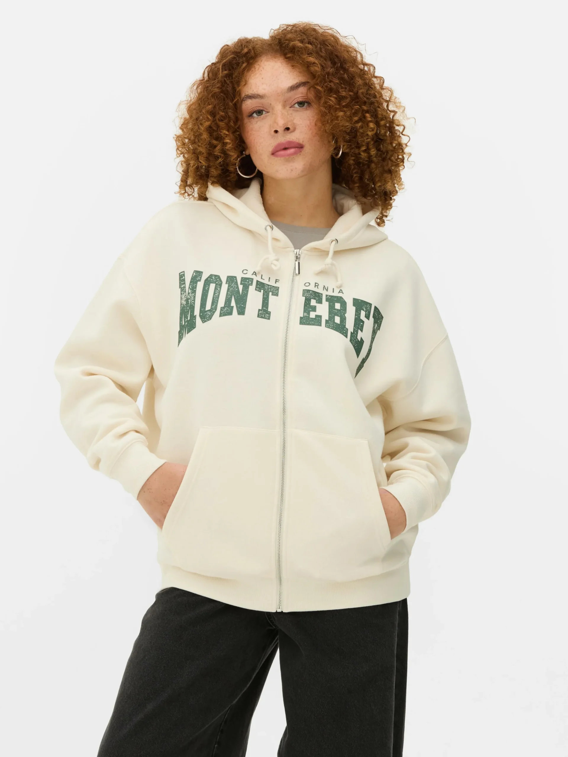 Oversize-Kapuzenpullover Mit Reißverschluss