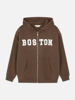 Oversize-Kapuzenpullover Mit Reißverschluss