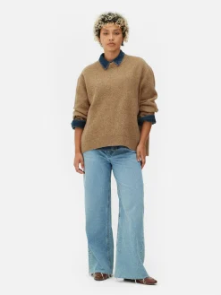 Oversize-Pullover Mit Rundhalsausschnitt