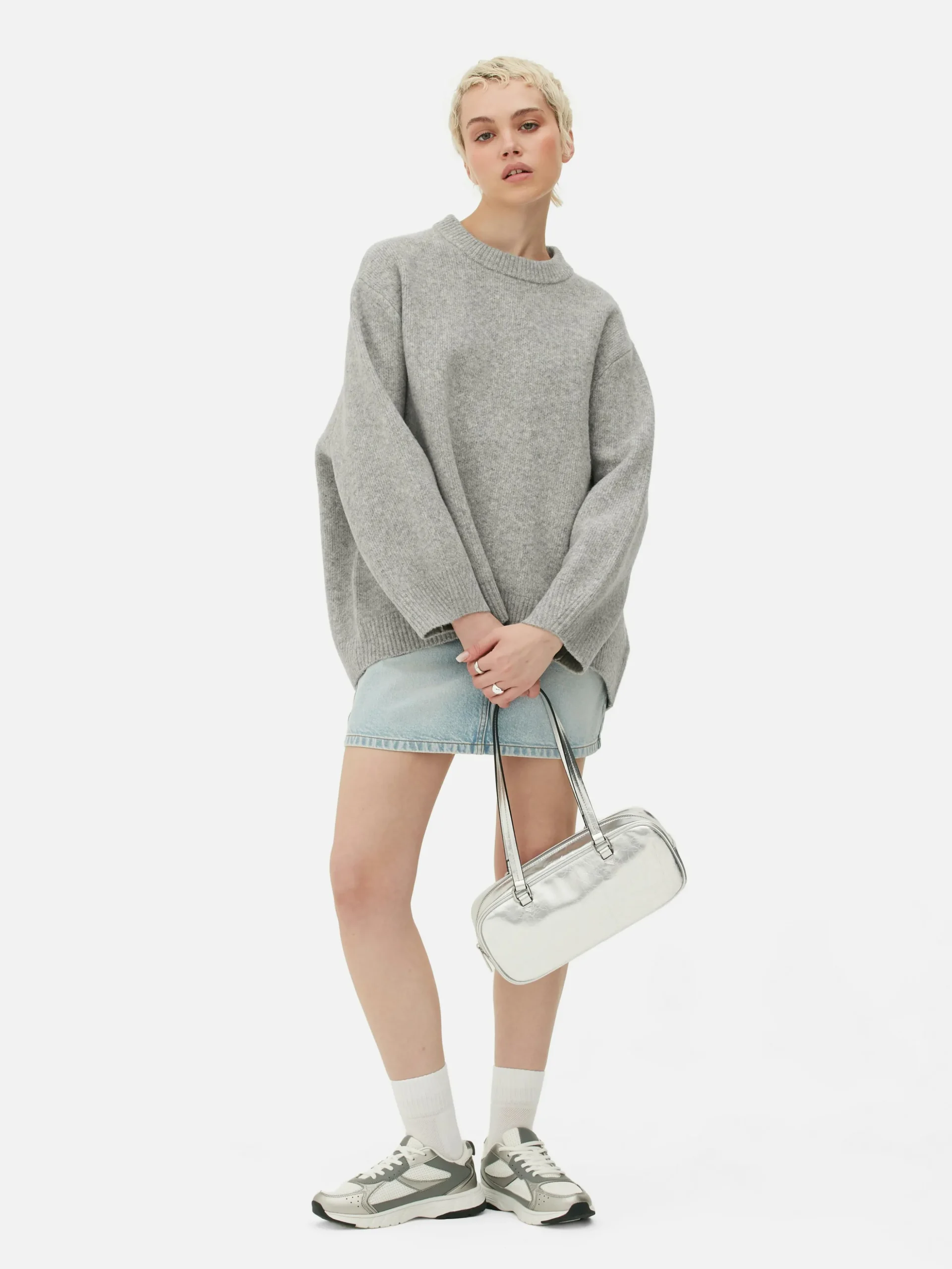 Oversize-Pullover Mit Rundhalsausschnitt