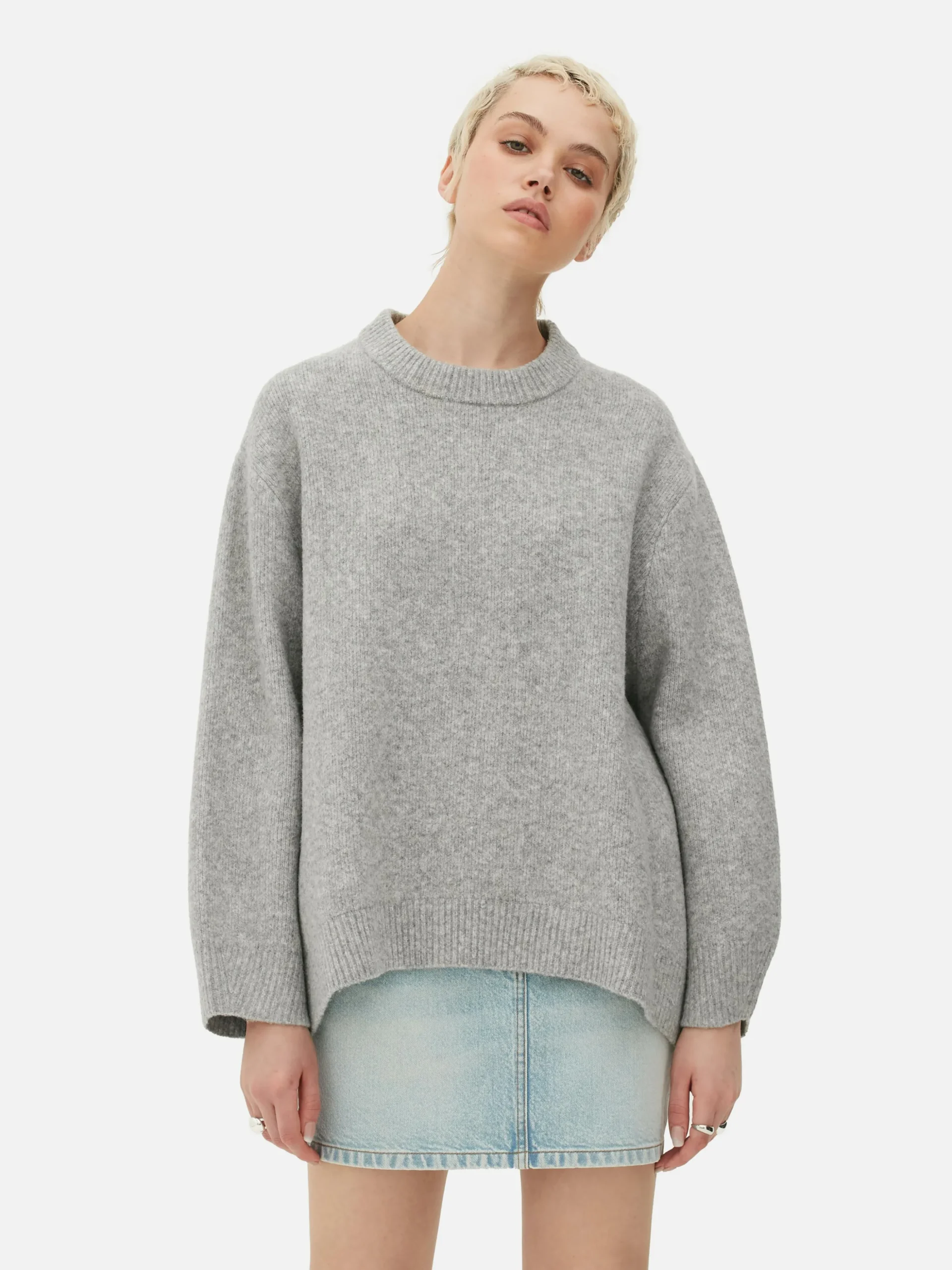 Oversize-Pullover Mit Rundhalsausschnitt