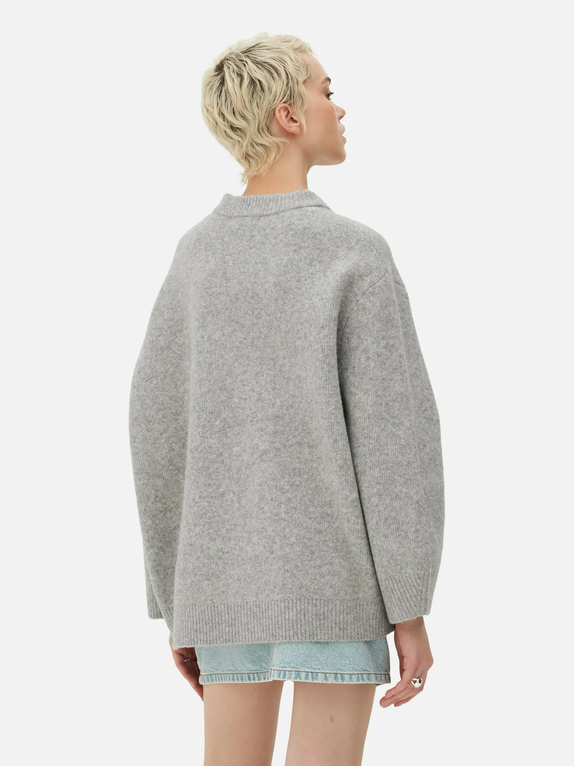 Oversize-Pullover Mit Rundhalsausschnitt