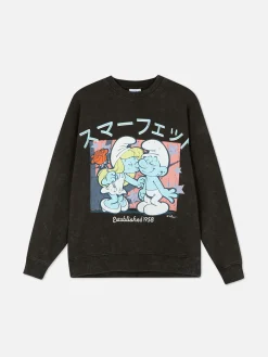 Oversize-Sweatshirt Mit „Die Schlümpfe“ Grafik