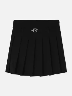 Plissierter Rock Mit Schnallengürtel