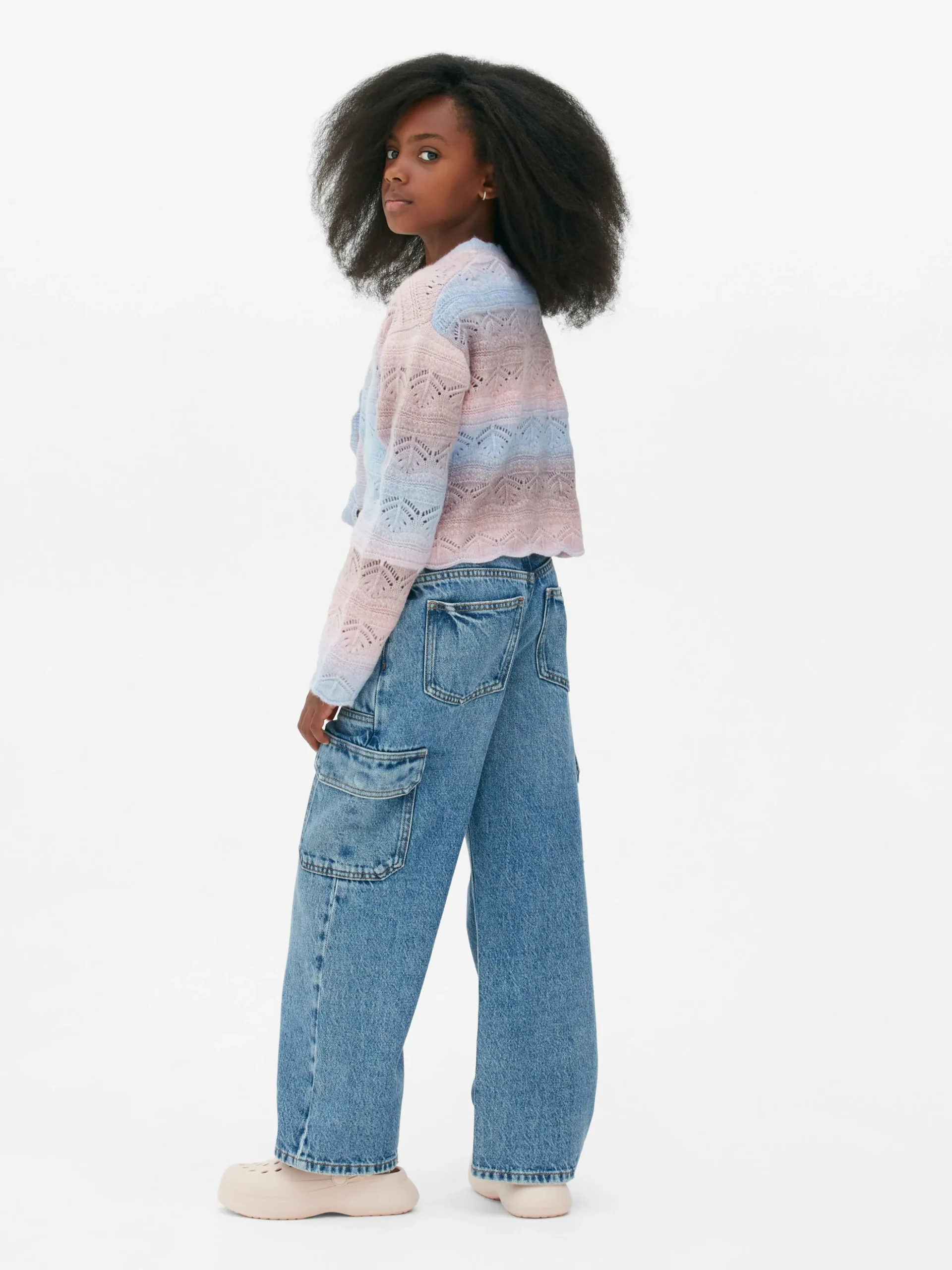 Pointelle-Cardigan Im Ombré-Look