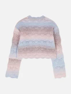 Pointelle-Cardigan Im Ombré-Look