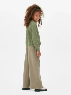 Pointelle-Cardigan Mit V-Ausschnitt