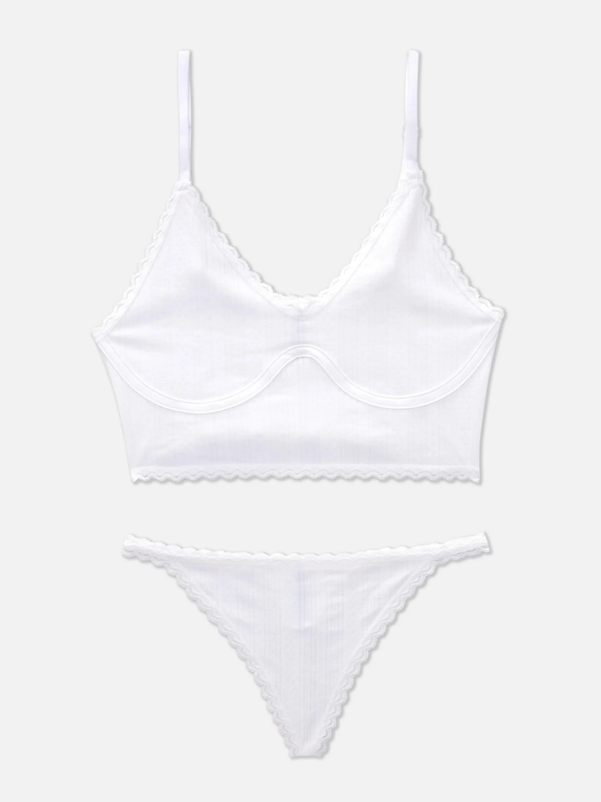 Pointelle-Unterwäscheset Mit Ungepolstertem Bralette
