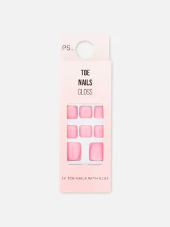 PS… Glänzende Kunstzehennägel