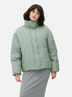 Pufferjacke Mit Trichterkragen