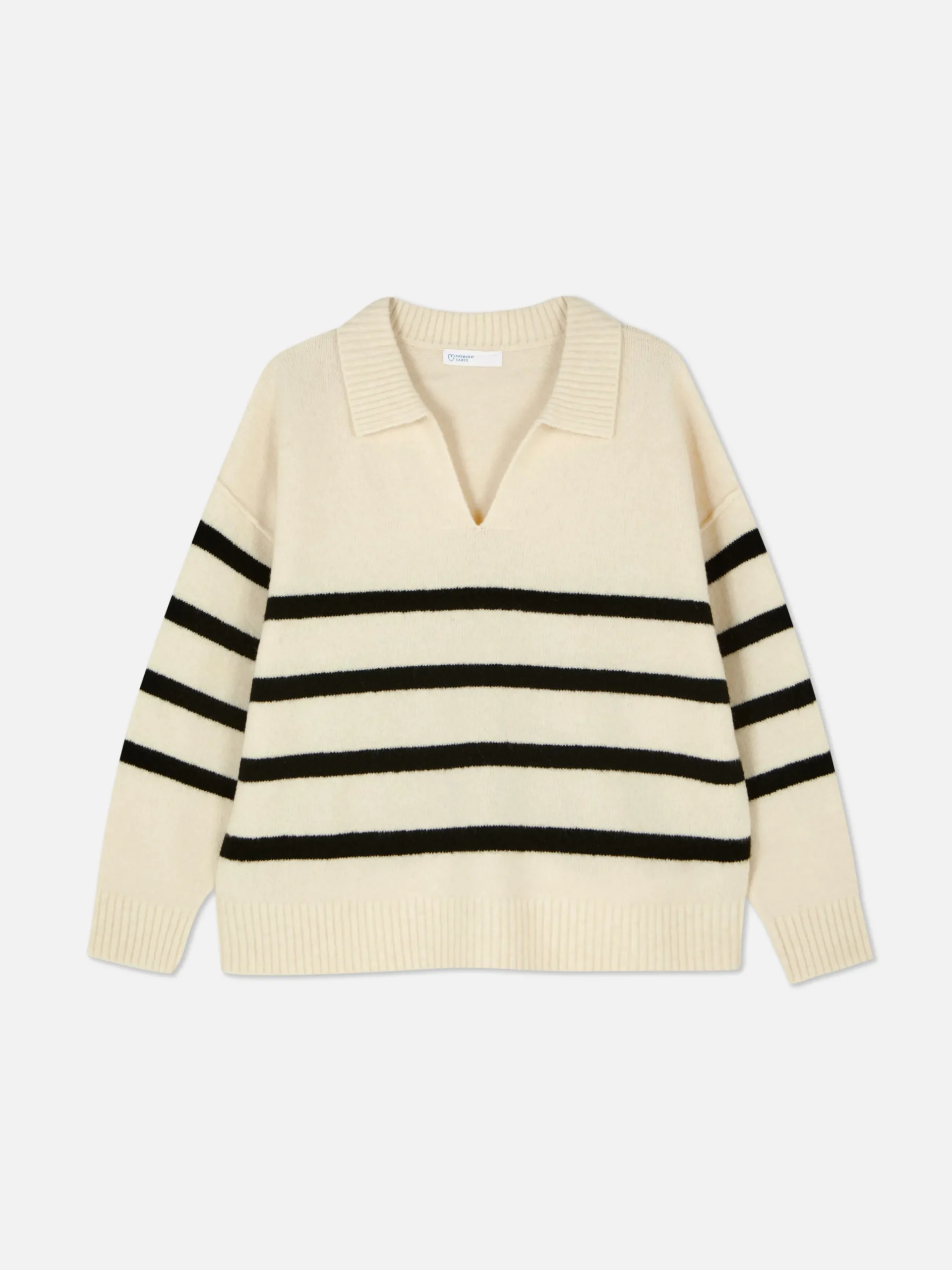 Pullover Mit Polokragen Und Streifen