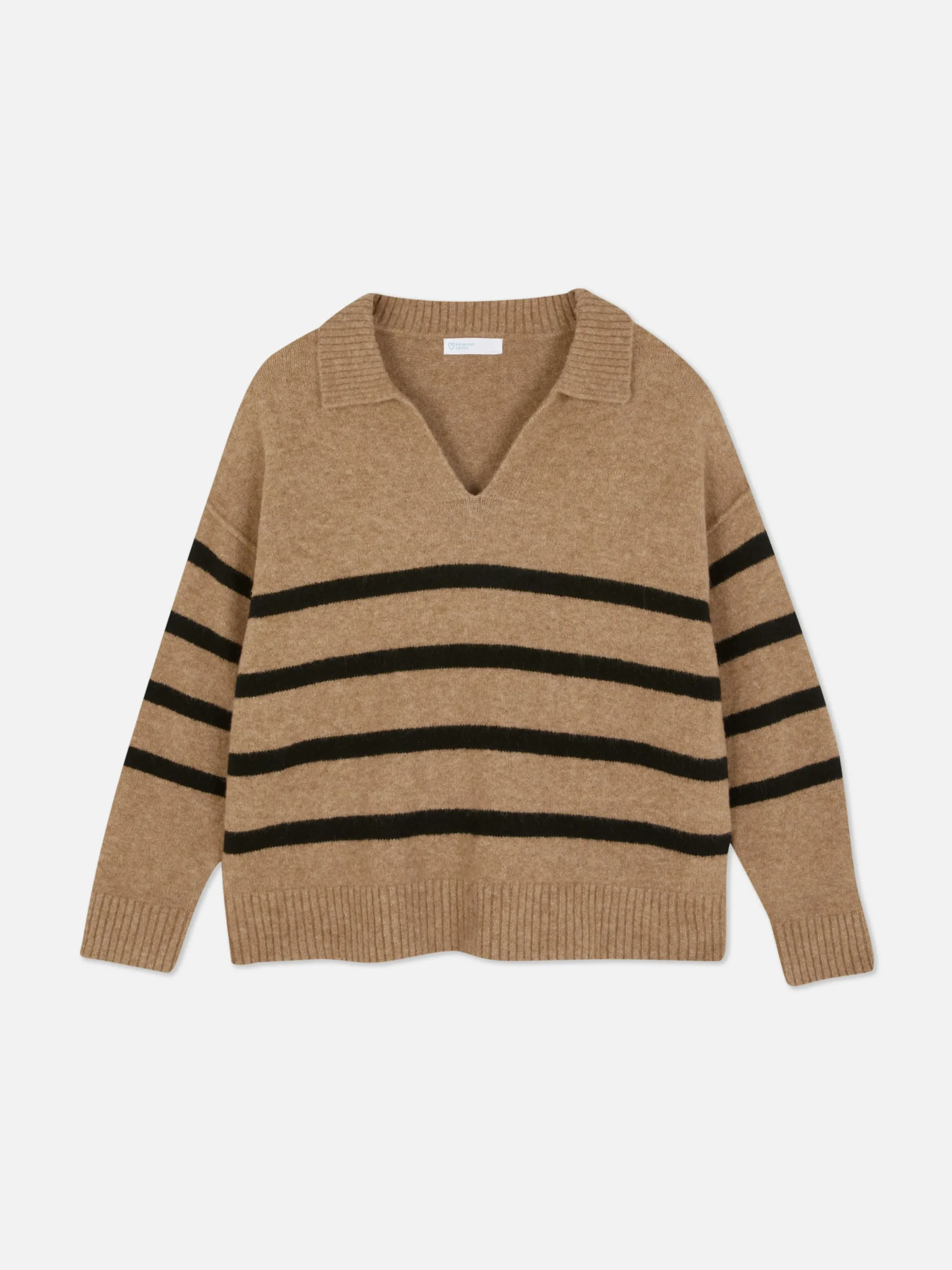 Pullover Mit Polokragen Und Streifen