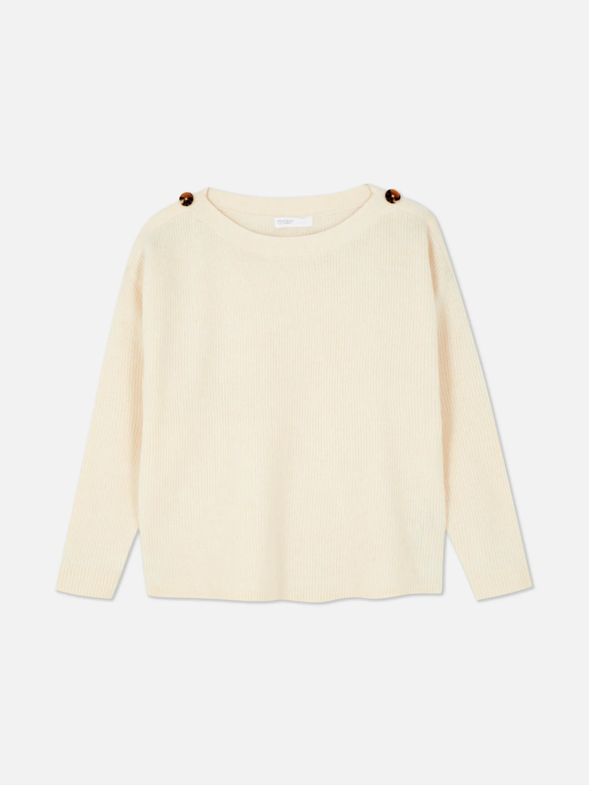 Pullover Mit Schulterknöpfen Und U-Boot-Ausschnitt