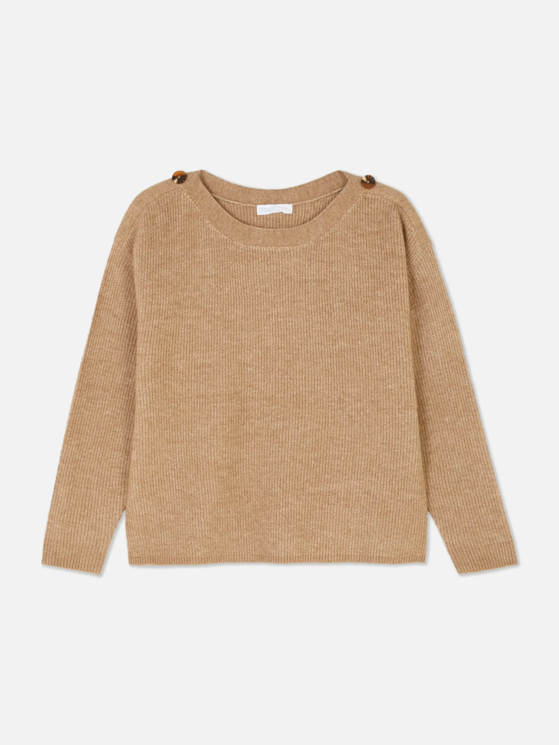 Pullover Mit Schulterknöpfen Und U-Boot-Ausschnitt