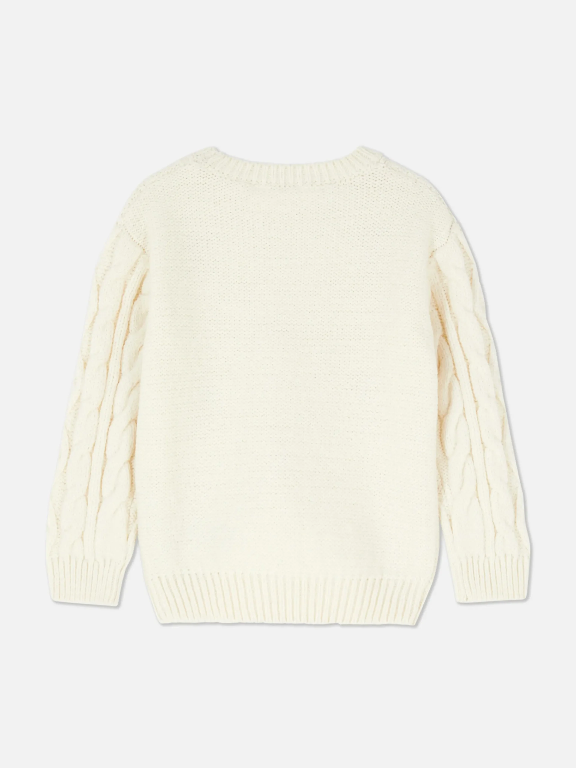 Pullover Mit Zopfmuster Und Blumenstickerei