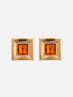 Quadratische „Rita Ora“ Ohrringe Mit Schmucksteinen