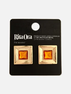 Quadratische „Rita Ora“ Ohrringe Mit Schmucksteinen