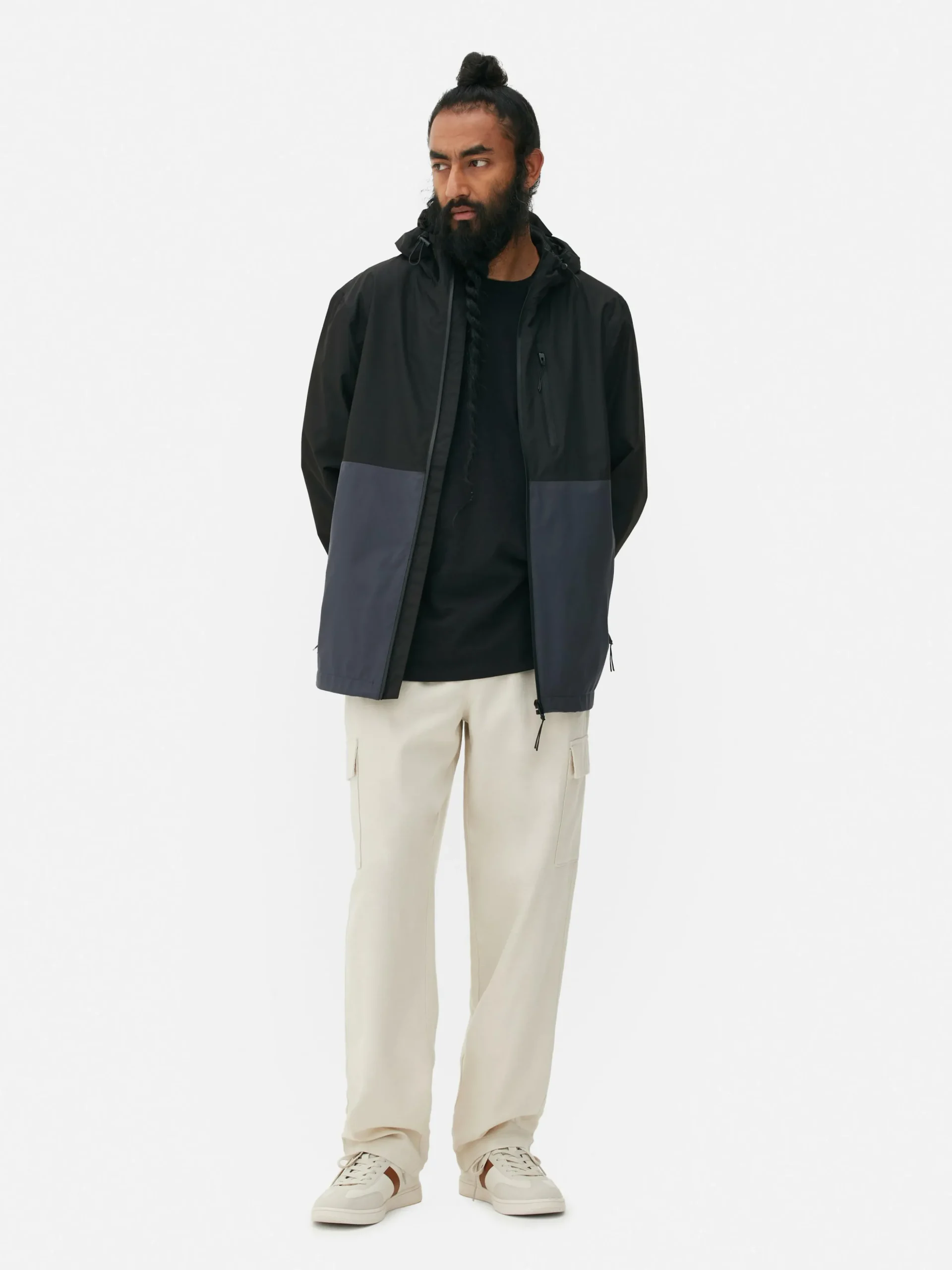 Regenmantel In Blockfarben Mit Mehreren Taschen