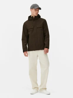 Regenmantel Mit Kapuze Und Durchgehendem Reißverschluss