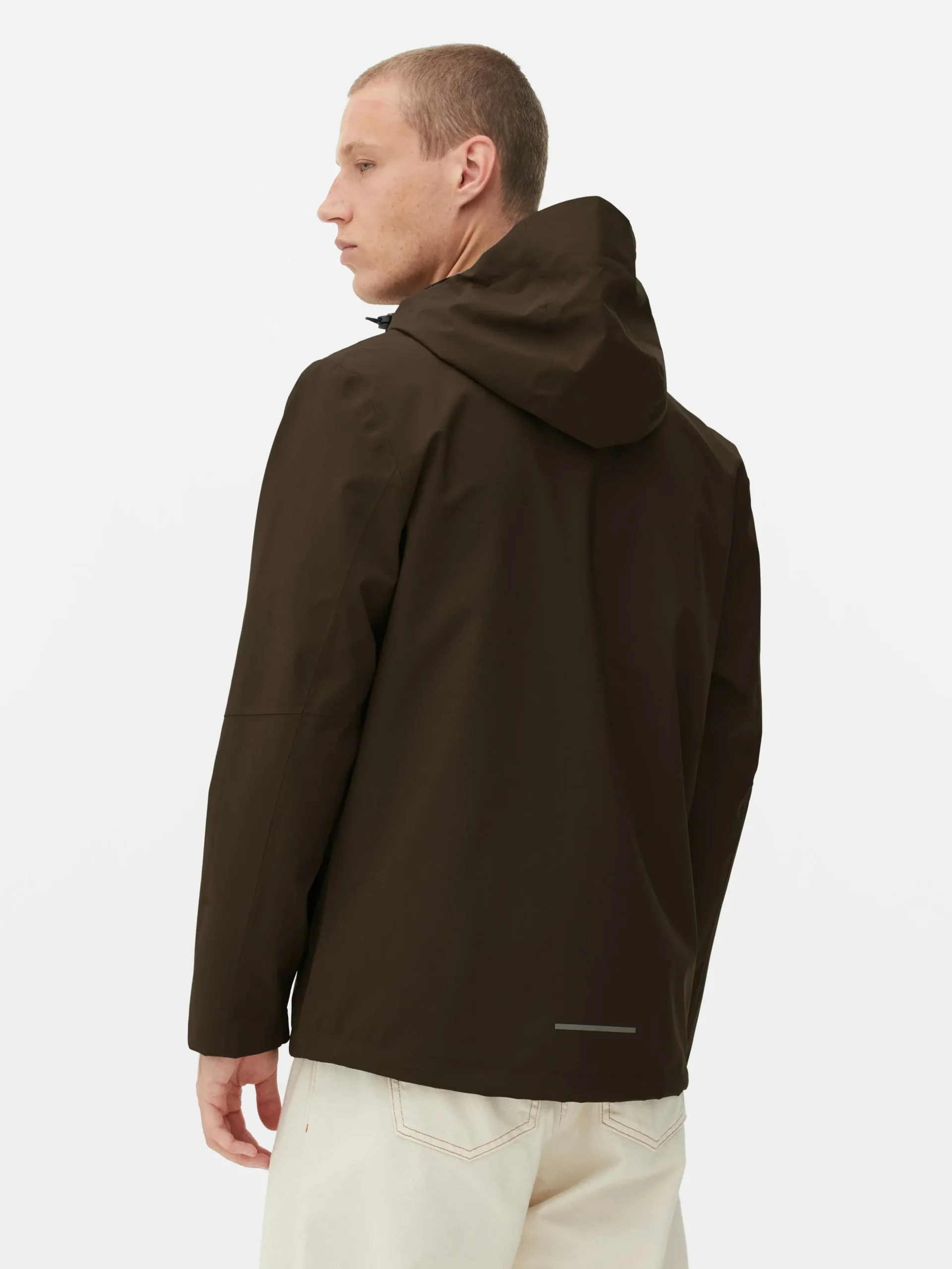 Regenmantel Mit Kapuze Und Durchgehendem Reißverschluss