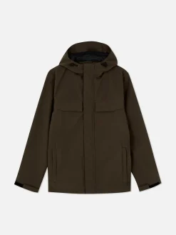 Regenmantel Mit Kapuze Und Durchgehendem Reißverschluss