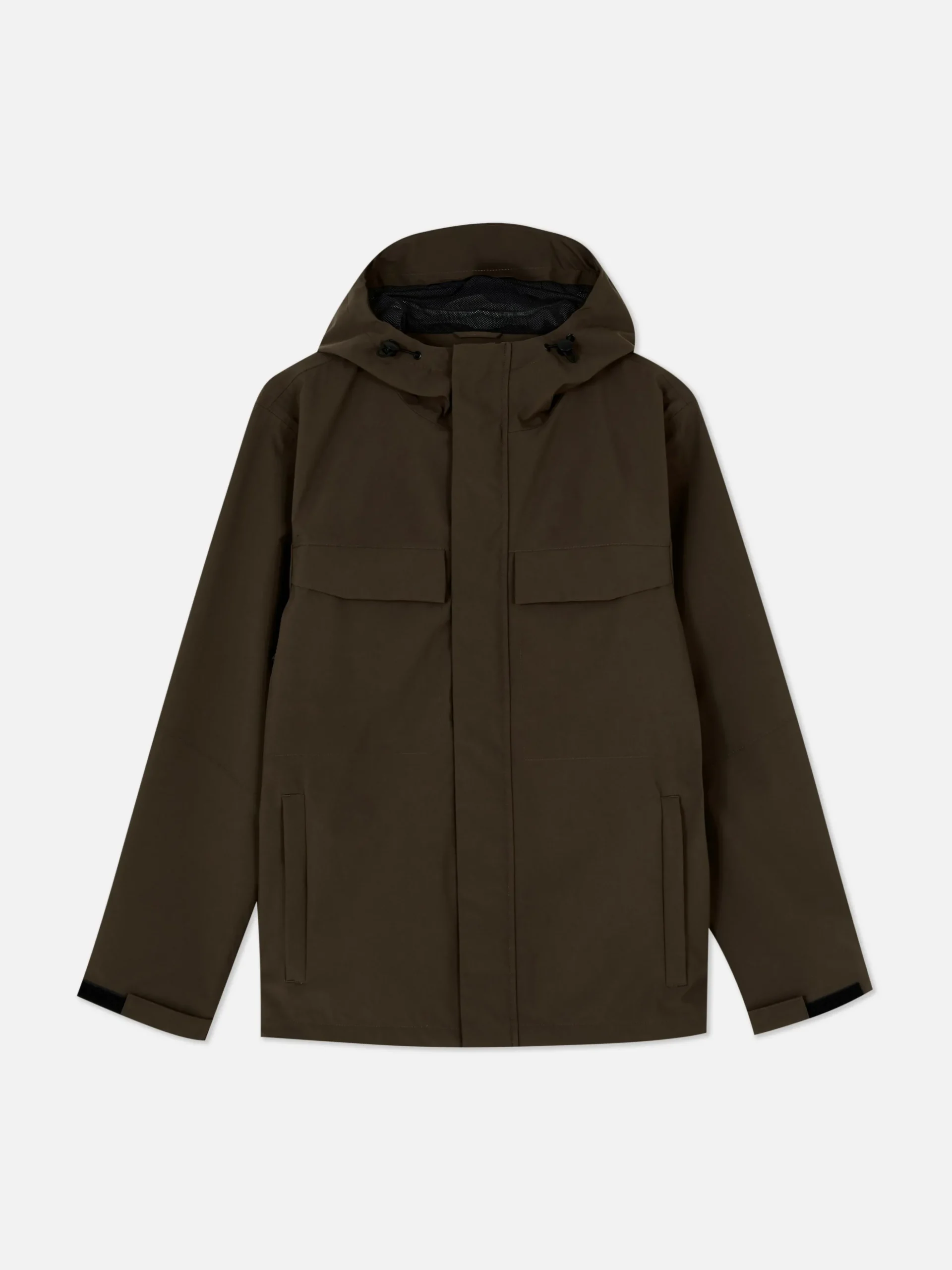 Regenmantel Mit Kapuze Und Durchgehendem Reißverschluss