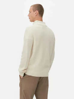 Rippenstrick-Pullover Mit Reißverschluss