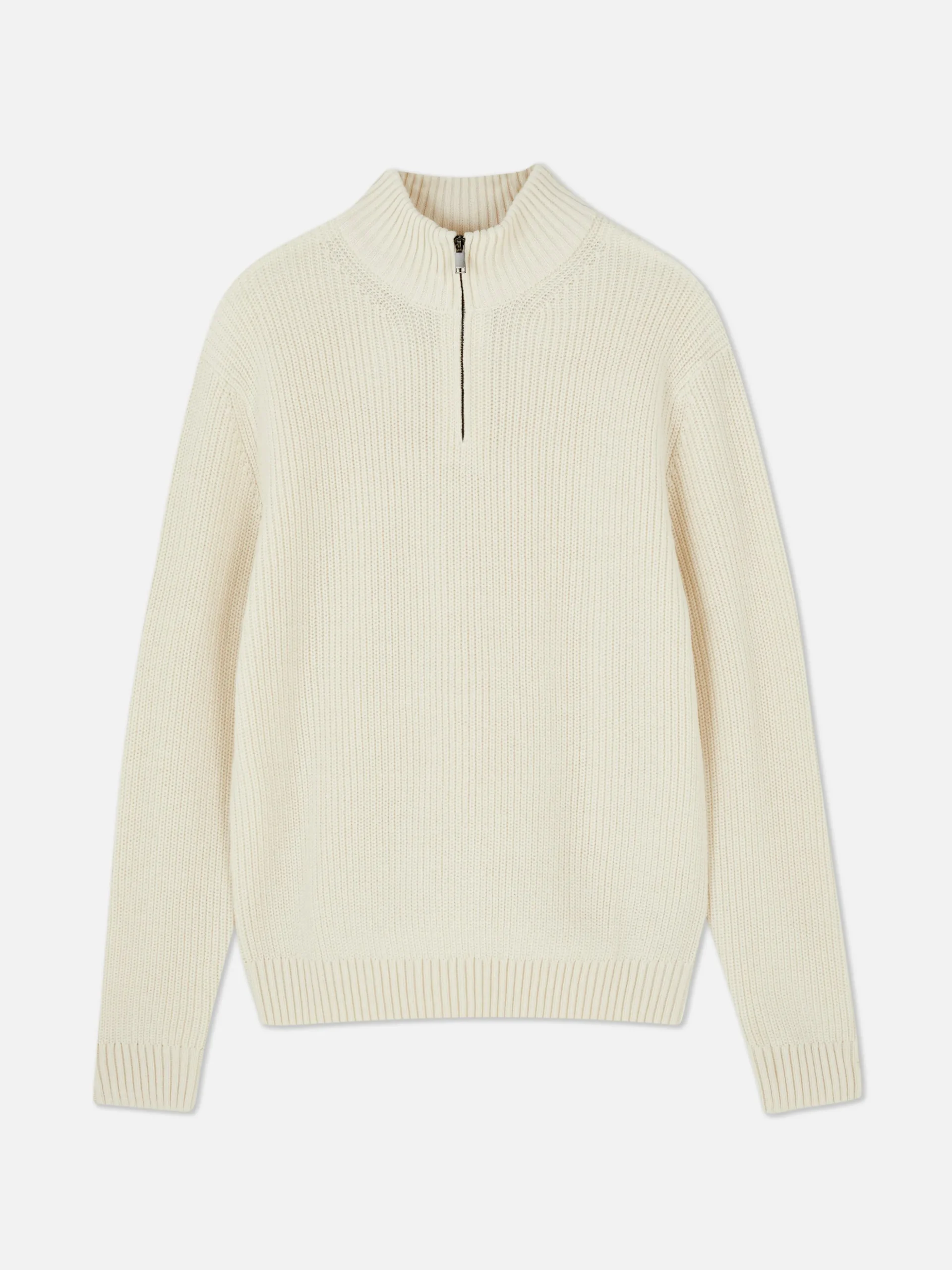 Rippenstrick-Pullover Mit Reißverschluss