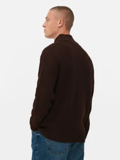 Rippenstrick-Pullover Mit Reißverschluss