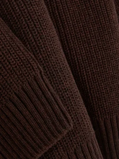 Rippenstrick-Pullover Mit Reißverschluss