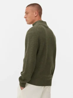 Rippenstrick-Pullover Mit Reißverschluss