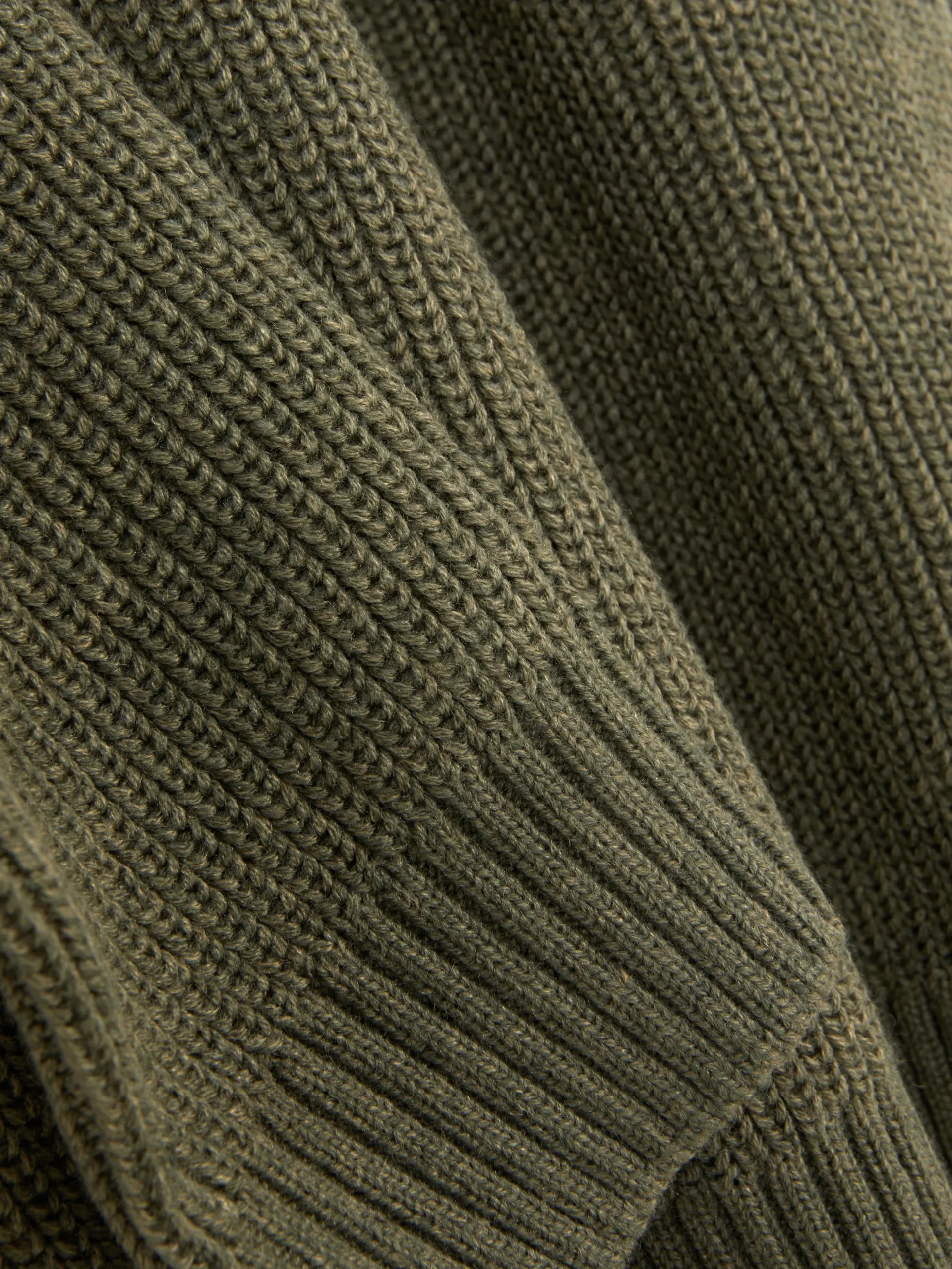 Rippenstrick-Pullover Mit Reißverschluss