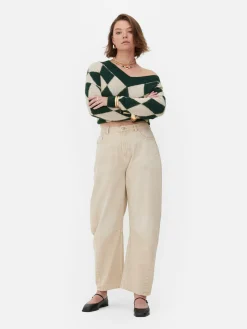 „Rita Ora“ Barrel-Jeans In Acid-Wash-Optik