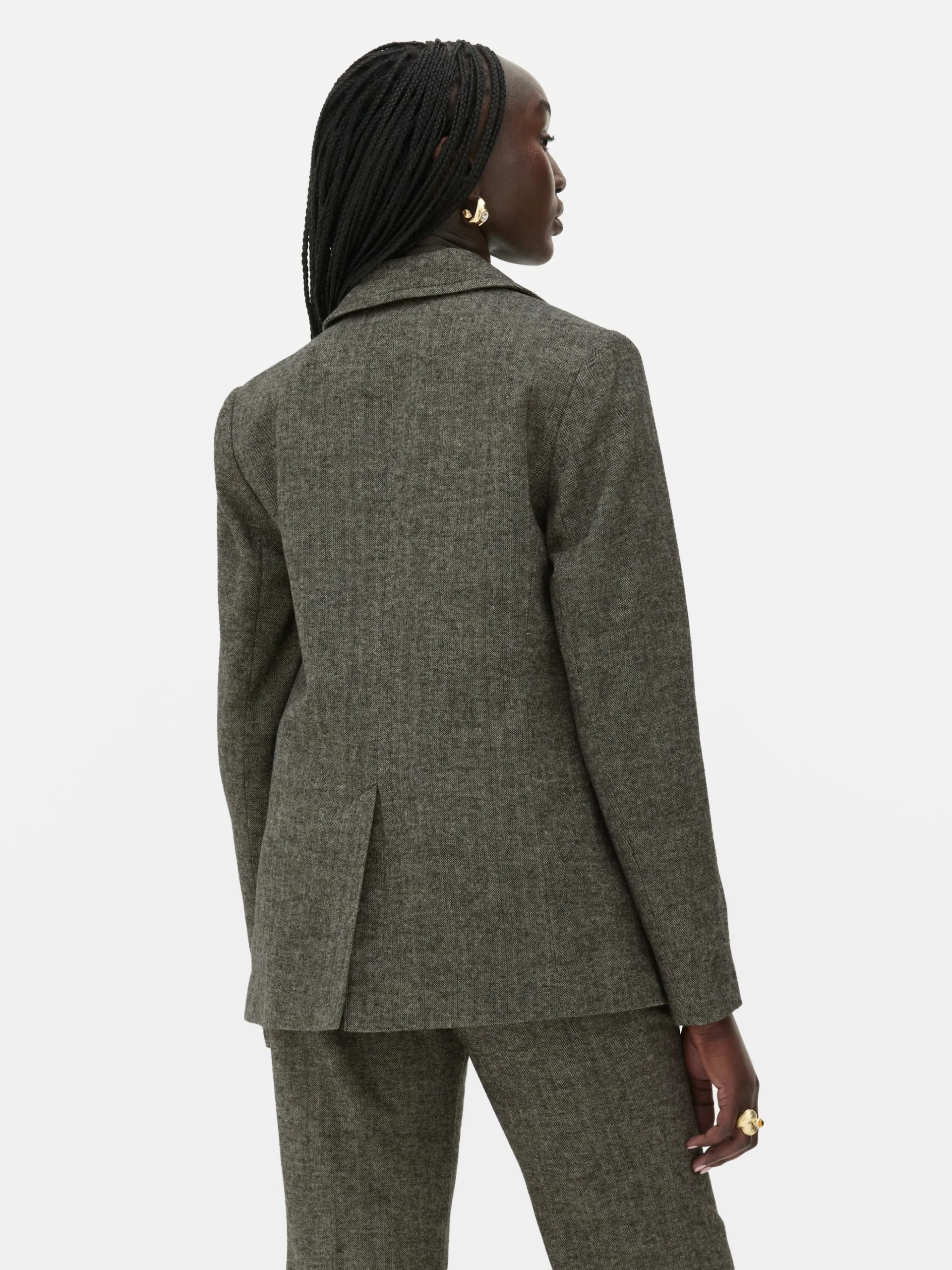 „Rita Ora“ Blazer Mit Fischgrätmuster