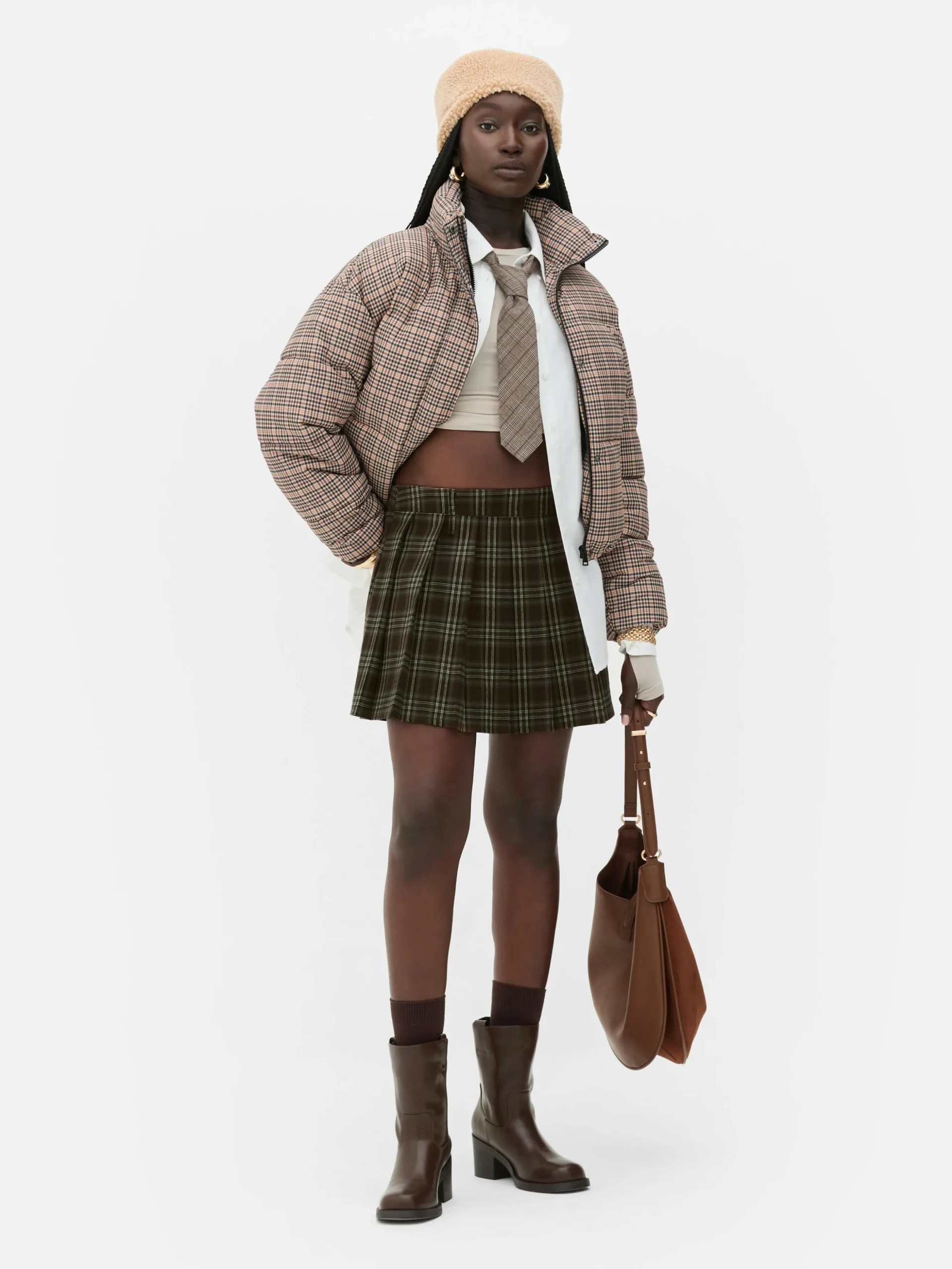 „Rita Ora“ Minirock Mit Falten Und Karomuster