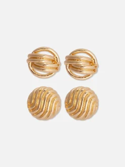 „Rita Ora“ Ohrstecker Mit Skulpturalem Design, 2er-Pack