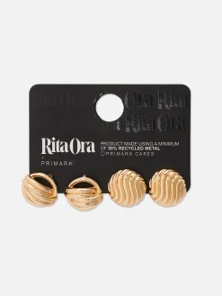 „Rita Ora“ Ohrstecker Mit Skulpturalem Design, 2er-Pack
