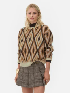 „Rita Ora“ Strickpullover Mit Rautenmuster