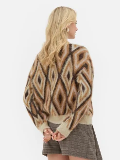 „Rita Ora“ Strickpullover Mit Rautenmuster