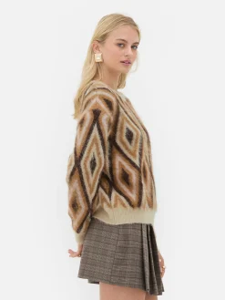 „Rita Ora“ Strickpullover Mit Rautenmuster