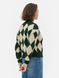 „Rita Ora“ Strickpullover Mit Argylemuster Und V-Ausschnitt