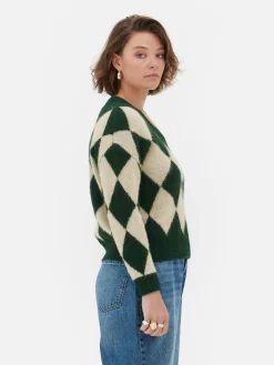 „Rita Ora“ Strickpullover Mit Argylemuster Und V-Ausschnitt