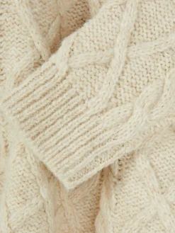 „Rita Ora“ Strickpullover Mit Zopfmuster Und Knöpfen