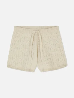 „Rita Ora“ Strickshorts Mit Zopfmuster