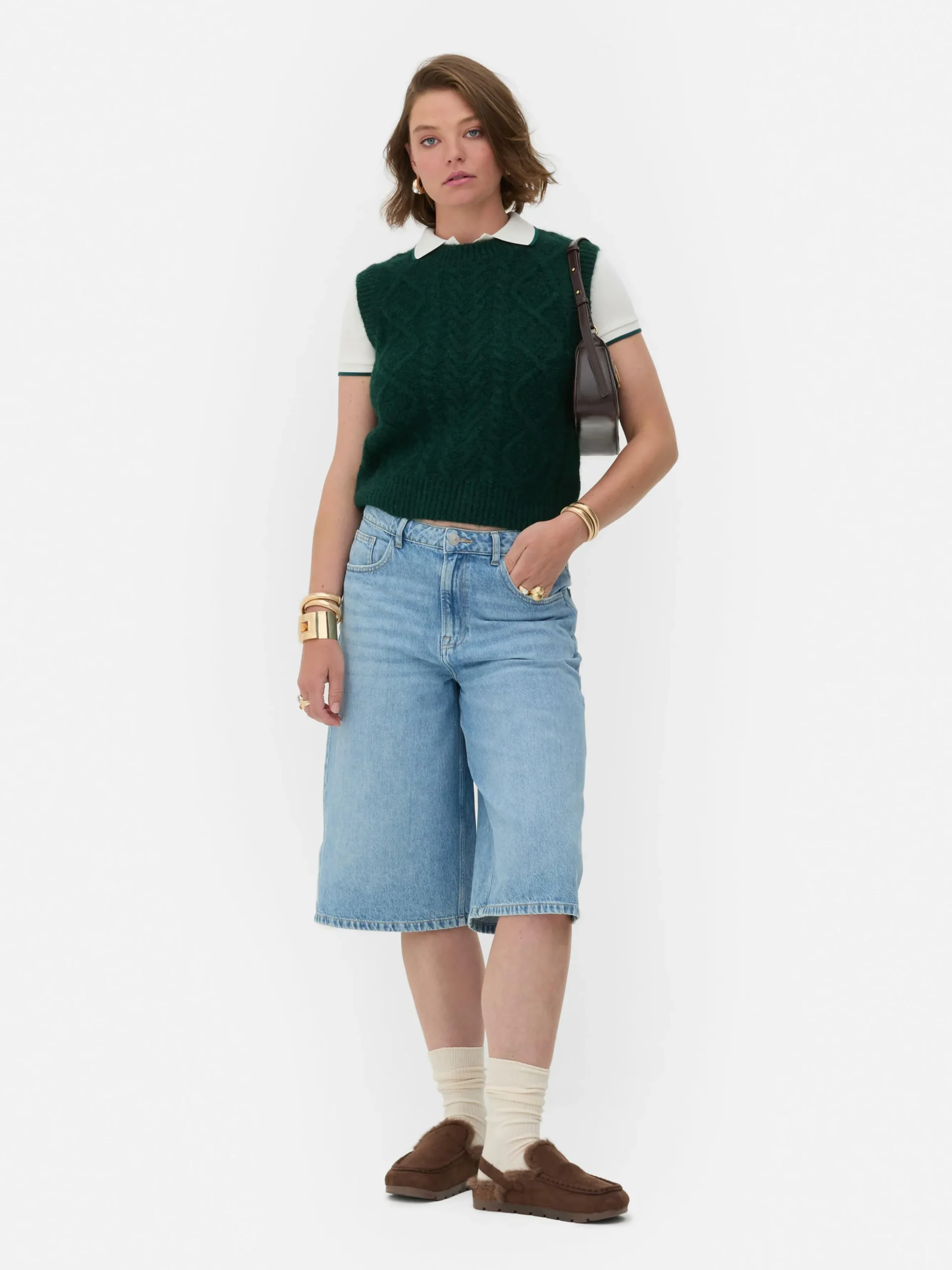 „Rita Ora“ Strickweste Mit Zopfmuster