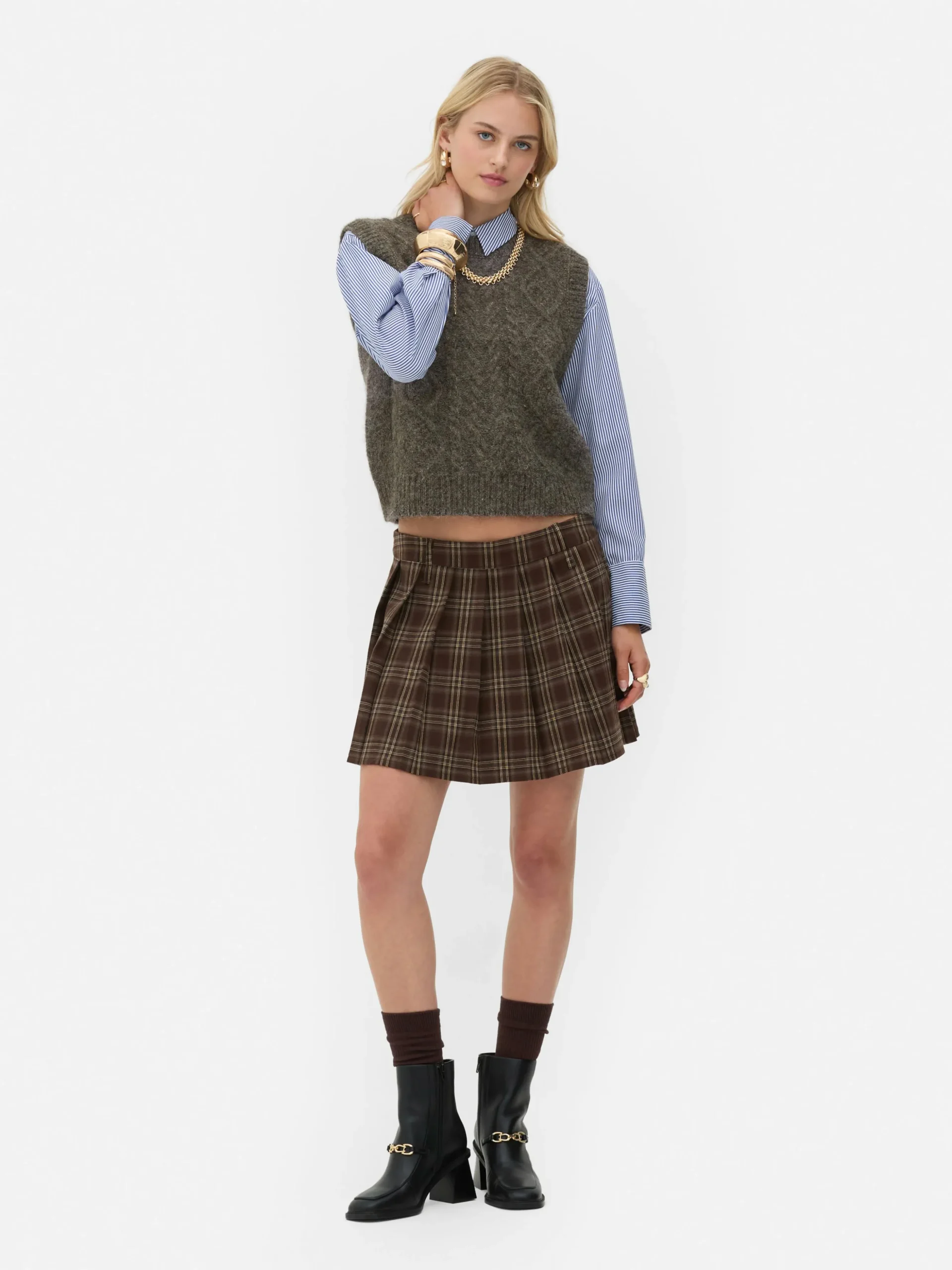 „Rita Ora“ Strickweste Mit Zopfmuster