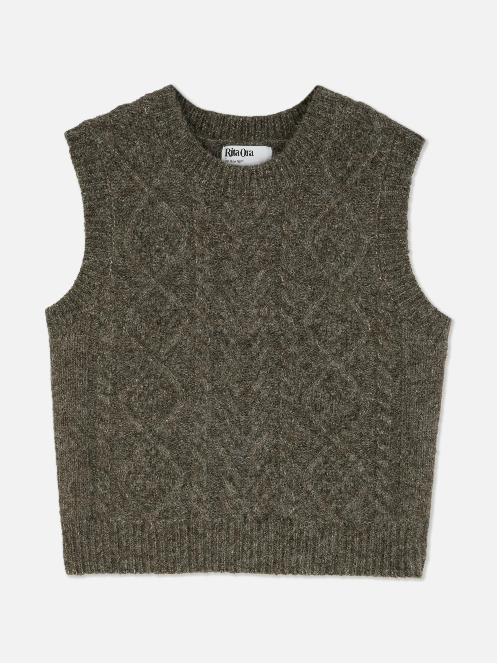 „Rita Ora“ Strickweste Mit Zopfmuster