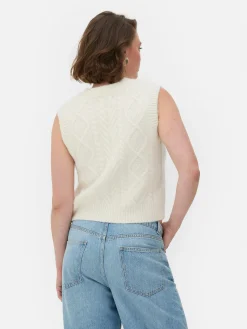 „Rita Ora“ Strickweste Mit Zopfmuster